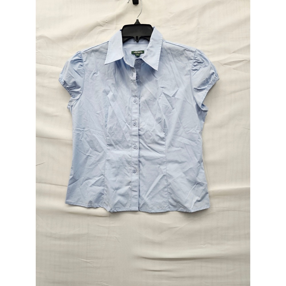 Wild Fable Womens‎ Short Sleeve Button Down Shirt Light Blue M WRMEE4 331025108